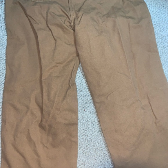 Carhartt Bib Overalls Duck Canvas Double Knee Youth Sz 12 Brown Workwear - Picture 5 of 8